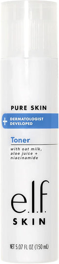 e.l.f. Skin Pure Skin Toner, Soothing & Exfoliating, with Oat Milk & Niacinamide