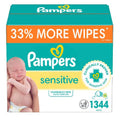 Pampers Sensitive Baby Wipes, Water-Based, Hypoallergenic, 1344 Wipes (16 Packs)