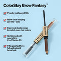 Revlon ColorStay Brow Fantasy, 2-in-1 Eyebrow Pencil & Shaping Gel, 003 Medium Brown, Smudge-Proof, 16HR Wear