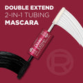 L'Oreal Double Extend Tubing Mascara, Lengthening 2-Step, Smudgeproof, Black, Pack of 2