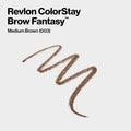 Revlon ColorStay Brow Fantasy, 2-in-1 Eyebrow Pencil & Shaping Gel, 003 Medium Brown, Smudge-Proof, 16HR Wear