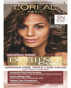 L'Oréal Excellence Universal Nudes Permanent Hair Color, 5N Natural Brown, Ammonia-Free, 1 Kit